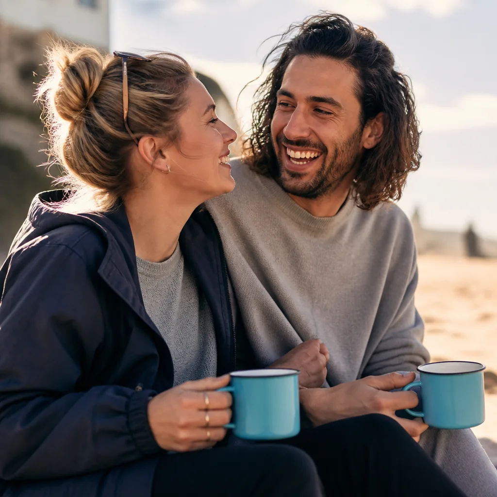 People sharing a relaxed conversation in a social setting